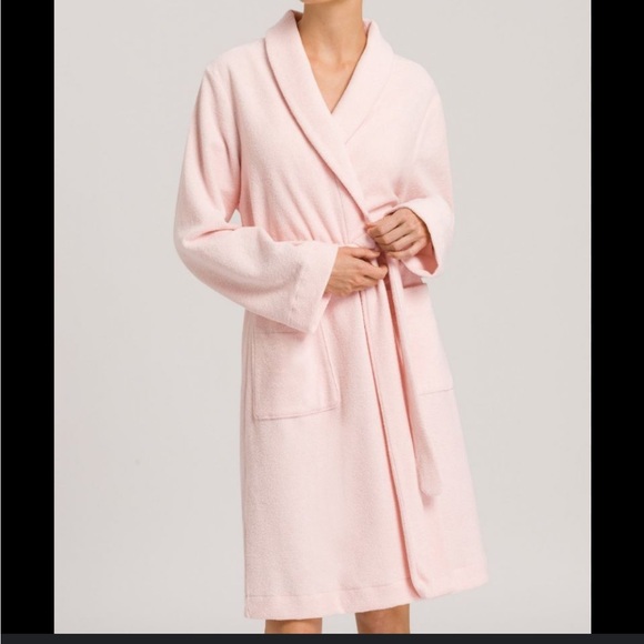 Hanro Other - Hanro Bathrobe Womens Small Belted Shawl Collar Terry Robe Fleece Lined Lounge